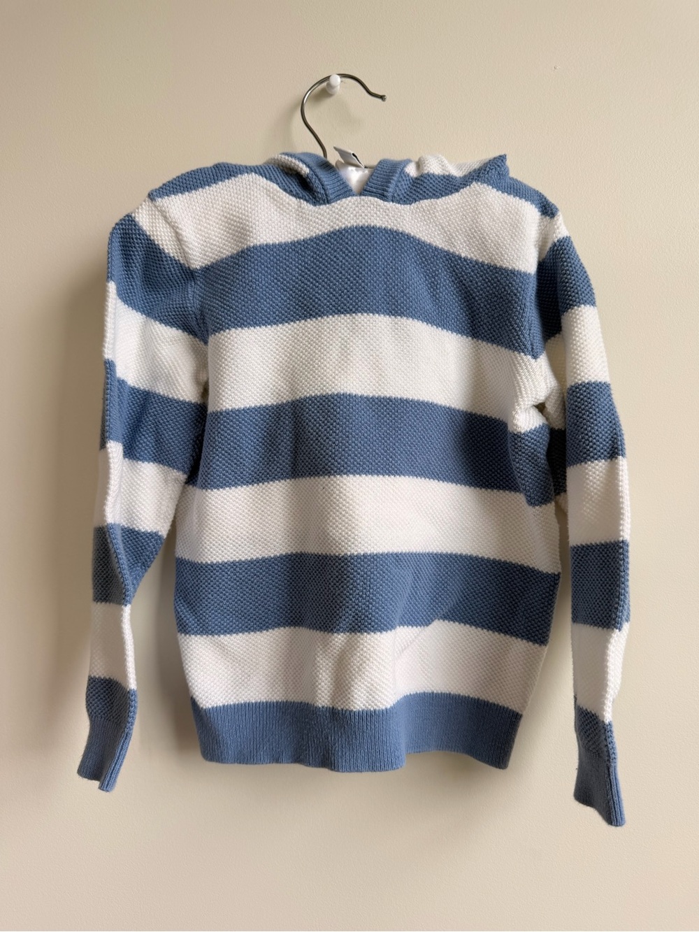 Janie and Jack Blue and White Striped Hooded Sweater